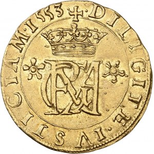 Écosse, Marie Stuart (1542-1567). 44 shillings, sous la régence de James Hamilton 1553, Édimbourg.