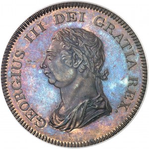 Georges III (1760-1820). Essai du dollar [5 shillings 6 deniers], Banque d’Angleterre, Flan bruni (PROOF) 1811, Londres.