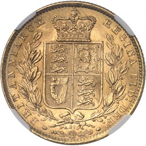 Victoria (1837-1901). Souverain, signature WW en relief, coin #27 1871, Londres.