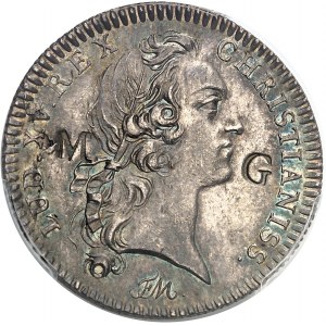 Louis XV (1715-1774). Jeton de 30 sous contremarqué MG pour Marie-Galante par Roëttiers ND (1754), Paris.