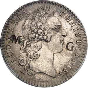 Louis XV (1715-1774). Jeton de 30 sous contremarqué MG pour Marie-Galante par Roëttiers ND 1754, Paris.