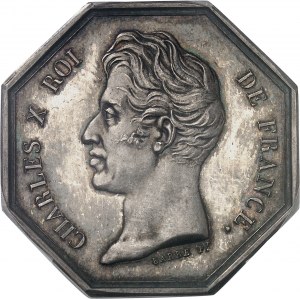 Charles X (1824-1830). Jeton de la Banque de la Guadeloupe par Barre 1826 (après 1880), Paris.