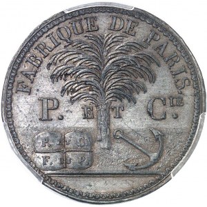 Charles X (1824-1830). Épreuve uniface de jeton de jeux pour le Cercle du Commerce, par Piollet et Compagnie ND (1827 ?), Pointe-à-Pitre ?