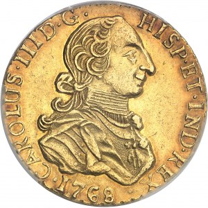 Charles III (1759-1788). 8 escudos “à la tête de rat” 1768 G, G, Guatemala.
