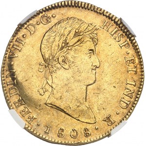 Ferdinand VII (1808-1817). 8 escudos 1808/1 M, NG, Guatemala.