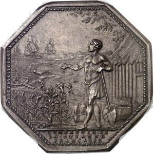 Louis XVI (1774-1792). Jeton de la Compagnie de la Guyan[n]e Française, agriculture et com[m]erce ND (1845-1860), Paris.