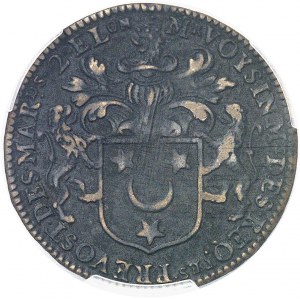 Louis XIV (1643-1715). Jeton pour la création de la Première Compagnie des Indes orientales, au nom de Daniel Voysin, prévôt des marchands de Paris pour la 2e fois 1665, Paris.