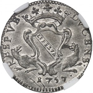 Lucques (république de) (1369-1799). Gros ou barbone de 12 soldi, 2e type 1757, Lucques.