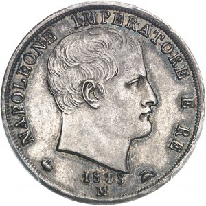 Milan, royaume d’Italie, Napoléon Ier (1805-1814). 2 lire, tranche en relief 1813/83, M, Milan.
