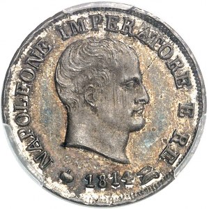 Milan, royaume d’Italie, Napoléon Ier (1805-1814). 10 soldi 1814, M, Milan.