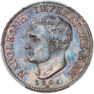 Milan, royaume d’Italie, Napoléon Ier (1805-1814). Essai de 3 centesimi à la tranche feuillue 1806, M, Milan.