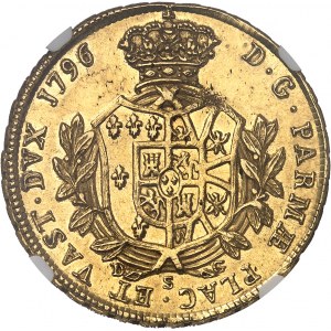 Parme, Ferdinand de Bourbon (1765-1802). 4 doppie 1796, Parme.