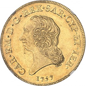 Savoie, Charles-Emmanuel III, 2e période (1755-1773). Demi-carlin de 2,5 doppie 1757, Turin.