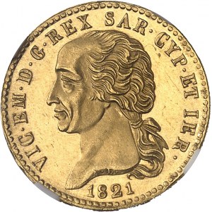 Savoie-Sardaigne, Victor-Emmanuel Ier (1814-1821). 20 lire, variété avec point après PRINC 1821, Turin.