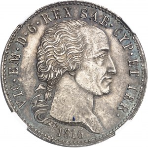 Savoie-Sardaigne, Victor-Emmanuel Ier (1814-1821). 5 lire 1816, Turin.