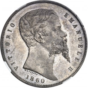 Savoie-Sardaigne, Victor-Emmanuel II (1849-1861). 5 lire 1860, Bologne.