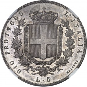 Savoie-Sardaigne, Victor-Emmanuel II (1849-1861). 5 lire 1860, Bologne.