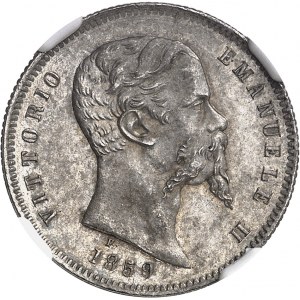 Savoie-Sardaigne, Victor-Emmanuel II (1849-1861). 1 lire 1859, B, Bologne.