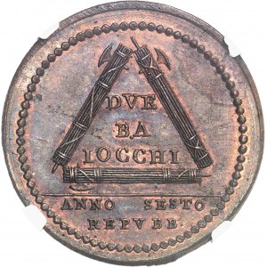 République romaine (1798-1799). 2 baiocchi An VI (1798), Rome.