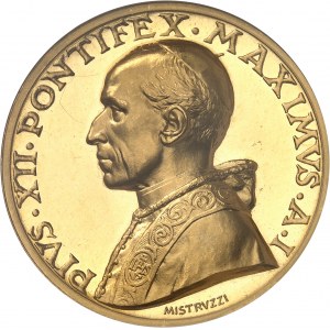 Vatican, Pie XII (1939-1958). Médaille papale annuelle en Or, aux armes du Pape 1939 - An I, Rome.