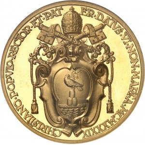 Vatican, Pie XII (1939-1958). Médaille papale annuelle en Or, aux armes du Pape 1939 - An I, Rome.