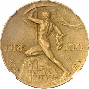 Victor-Emmanuel III (1900-1946). 100 lire, Jubilé d’argent, 25 ans du couronnement, flan mat 1925, R, Rome.