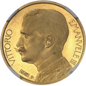 Victor-Emmanuel III (1900-1946). Essai de 50 lire à l’agriculture assise par S. Johnson, Flan bruni (PROOF) 1907, Milan (Johnson).