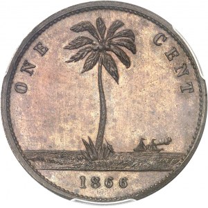 République indépendante du Liberia (depuis 1847). Essai de 1 cent 1866.