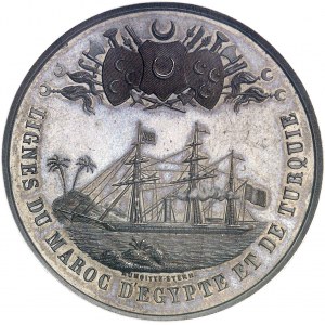 Second Empire / Napoléon III (1852-1870). Jeton de la Compagnie générale de navigation à hélice Léon Gay et Compagnie par Aumoitte 1853, Paris (Stern).