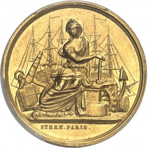 Second Empire / Napoléon III (1852-1870). Jeton en Or du Comptoir de la Méditerranée, Gay Bazin et Compagnie 1856, Paris (Stern).