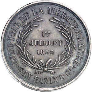 Second Empire / Napoléon III (1852-1870). Jeton du Comptoir de la Méditerranée, Gay Bazin et Compagnie 1856 (1860-1879), Paris (Stern).