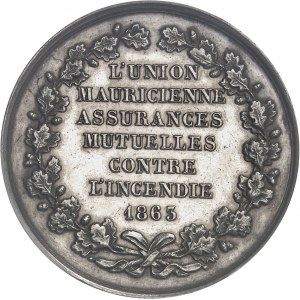 Second Empire / Napoléon III (1852-1870). Jeton de l’Union Mauricienne, assurances mutuelles contre l’incendie 1863, Paris.