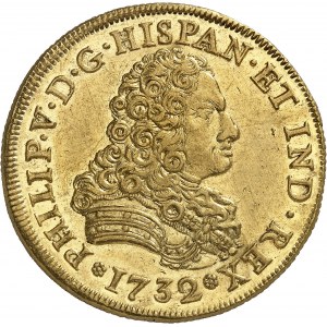 Philippe V (1700-1746). 8 escudos 1732 F, M°, Mexico.