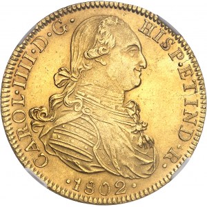 Charles IV (1788-1808). 8 escudos 1802 FT, M°, Mexico.