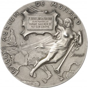 Albert Ier (1889-1922). Médaille, Premier rallye aérien d’hydravions de Monaco par Tony Szirmaï 1914, Paris.