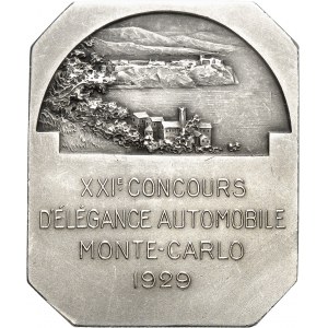 Louis II (1922-1949). Médaille, XXIe concours d’élégance automobile de Monte-Carlo, de chez Fraisse et Demey 1929, Paris (Fraisse-Demey éd.).