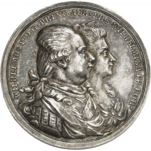 Guillaume V, stathouder général des Provinces-Unies (1751-1795). Médaille, Guillaume V et sa famille par J. H. Schepp 1787, Francfort-sur-le-Main.