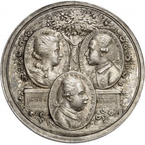 Guillaume V, stathouder général des Provinces-Unies (1751-1795). Médaille, Guillaume V et sa famille par J. H. Schepp 1787, Francfort-sur-le-Main.