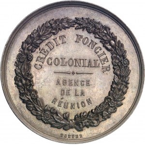 Second Empire / Napoléon III (1852-1870). Jeton du Crédit foncier colonial, agence de la Réunion ND (1863-1879), Paris.