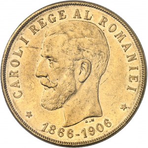 Charles Ier de Roumanie (1866-1914). 100 lei, 40e anniversaire de règne 1906, Bruxelles.