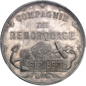 Second Empire / Napoléon III (1852-1870). Jeton de la Compagnie de remorquage du Sénégal ND (1860-1879), Paris.