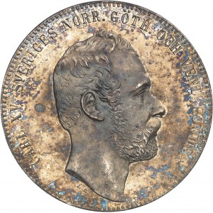 Charles XV (1859-1872). 4 riksdaler, aspect Flan bruni (PROOFLIKE) 1862 ST, Stockholm.