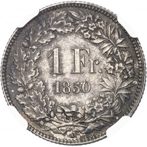 Confédération Helvétique (1848 à nos jours). 1 franc 1850, A, Paris.