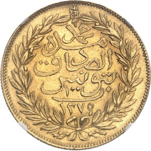 Mohamed el-Sadik Bey (1859-1882). 100 piastres Or AH 1279 (1862), Tunis.