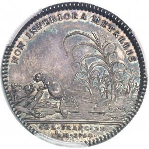 Amérique-Canada (colonies françaises), Louis XV (1715-1774). Jeton “NON INFERIORA METALLIS” frappe monnaie par C.-N. Roëttiers 1754, Paris.