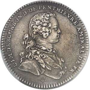 Amérique-Canada (colonies françaises), Louis XV (1715-1774). Jeton “NON VILIUS AUREO” au Neptune et duc de Penthièvre par J.-C. Roëttiers 1741, Paris.