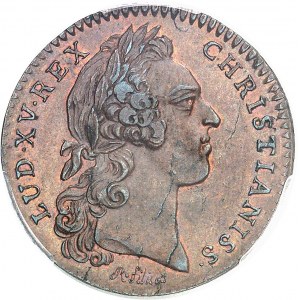 Amérique-Canada (colonies françaises), Louis XV (1715-1774). Jeton “EADEM TRANS ÆQUORA VIRTUS” par R. Filius 1758, Paris.