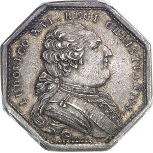 Louis XVI (1774-1792). Jeton, don du clergé pour la flotte d’aide aux indépendantistes américains, 1er type par Duvivier 1782, Paris.