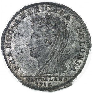 Castorland (1792-1800). Cliché d’avers du jeton d’un 1/2 dollar 1796, Paris.