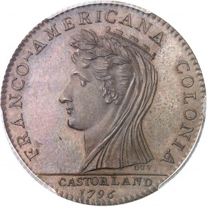 Castorland (1792-1800). Jeton d’un 1/2 dollar, refrappe avec de nouveaux coins 1796 (1845-1860), Paris.